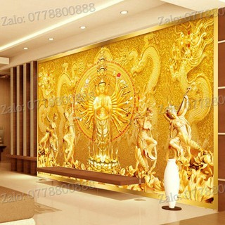 Tranh Thêu Chữ Thập Thêu Kín Thiên Thủ Thiên Nhãn, Phật Ngàn Mắt Ngàn Tay