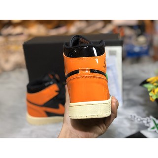 (Full Box) Giày JD đen cam bóng