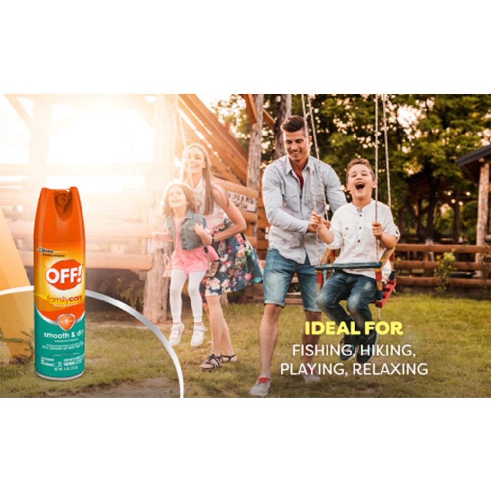 Xịt xua đuổi muỗi và côn trùng OFF! Family Care Smooth &amp; Dry Insect Repellent (Set 3 chai 170g + 1 chai 71g)