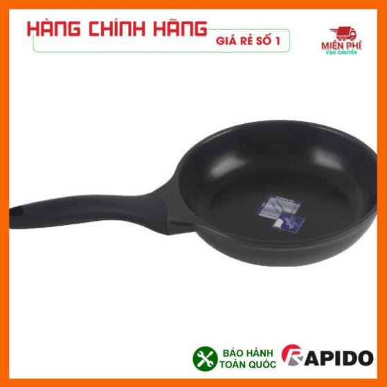 Chảo Rapido Teflon 24cm, Chảo chống dính bếp từ Rapido, đáy phẳng,thân và đáy chảo bằng nhôm đúc nguyên khối