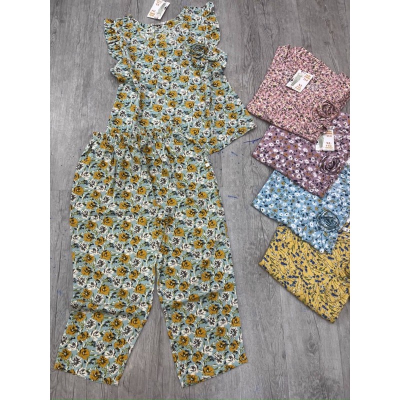 Đồ bộ quần 9t hoa mango, IB CHỌN MÀU