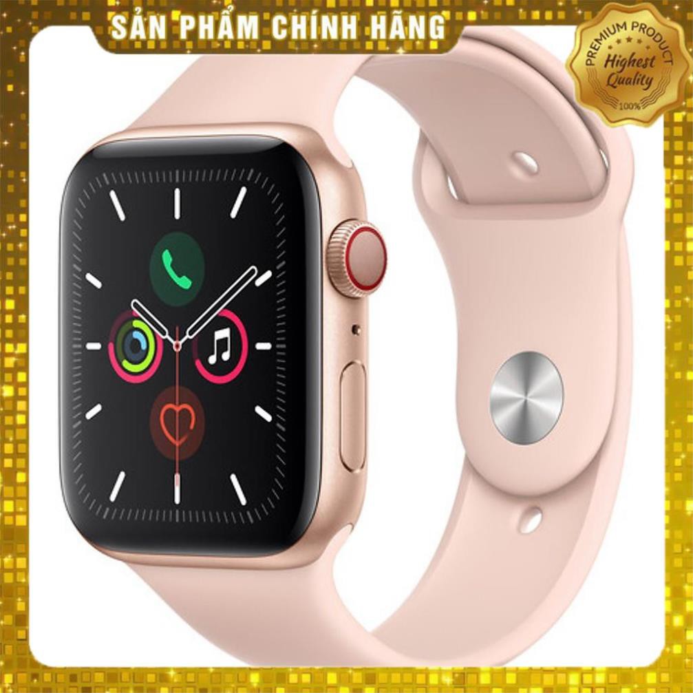 SALE Đồng hồ Apple Watch Series 5 GPS + LTE, 40mm, Gold Aluminum, Pink Sand Sport Band - Hàng nhập khẩu