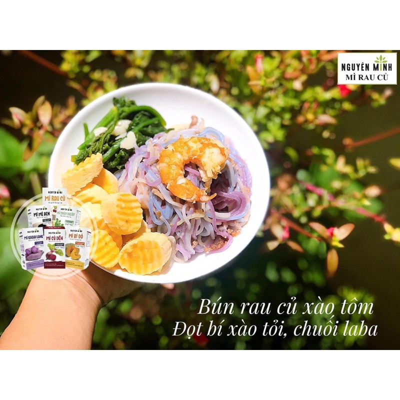 Bún rau củ (tên cũ: Mì rau củ) mix 5 vị Nguyên Minh hộp 300gr (mỳ rau củ, bún ngũ sắc)