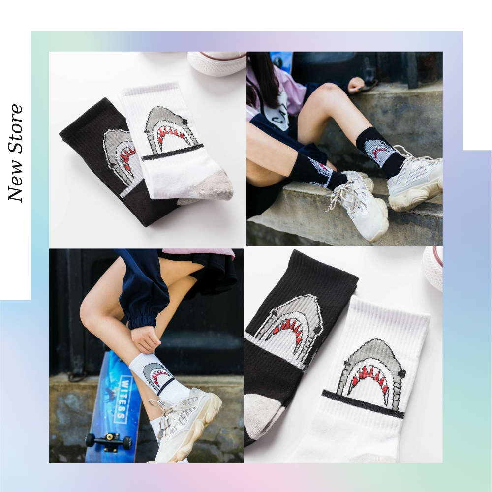Tất nam unisex hình cá mập phong cách cool ngầu cá tính - T060