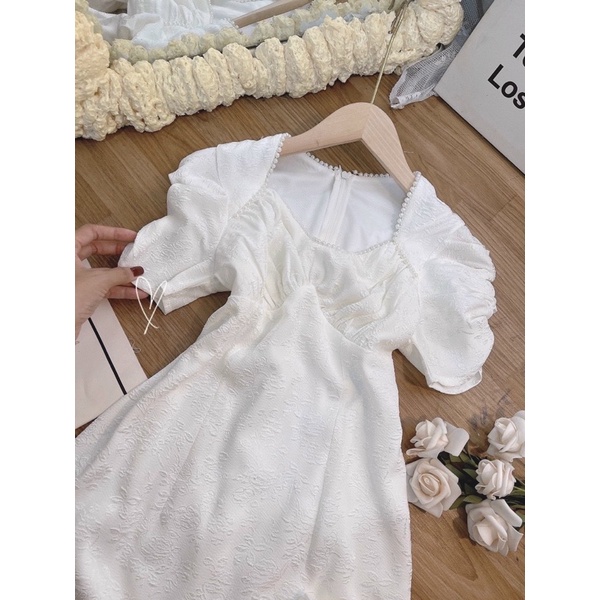 ĐẦM NHÍU TAY MIDI RÃ NGỰC CHẠY HẠT