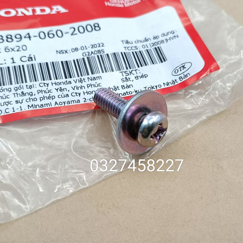 Ốc, vít bắt hộp nhựa đựng bình ắc quy DREAM, WAVE, FUTURE zin honda, vít 6x20