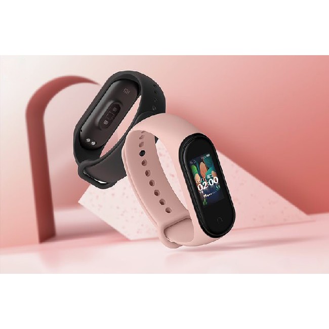 Dây cao su thay thế cho Xiaomi Miband 3 / Miband 4 - Màu Hồng