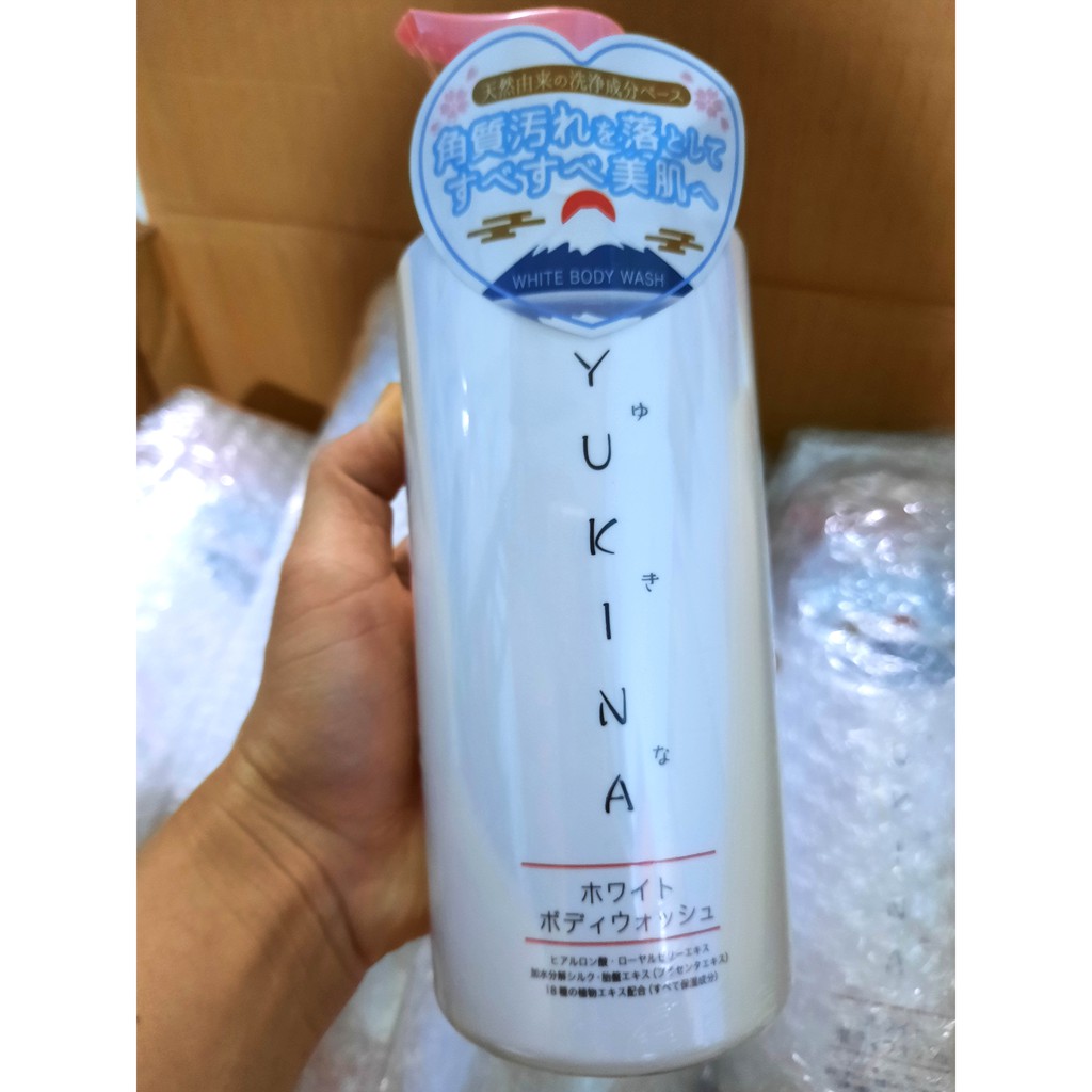 Sữa tắm YUKINA trắng da mờ thâm nám sạm màu da thiên nhiên an toàn bầu và mẹ cho con bú 500ml Nhật Bản