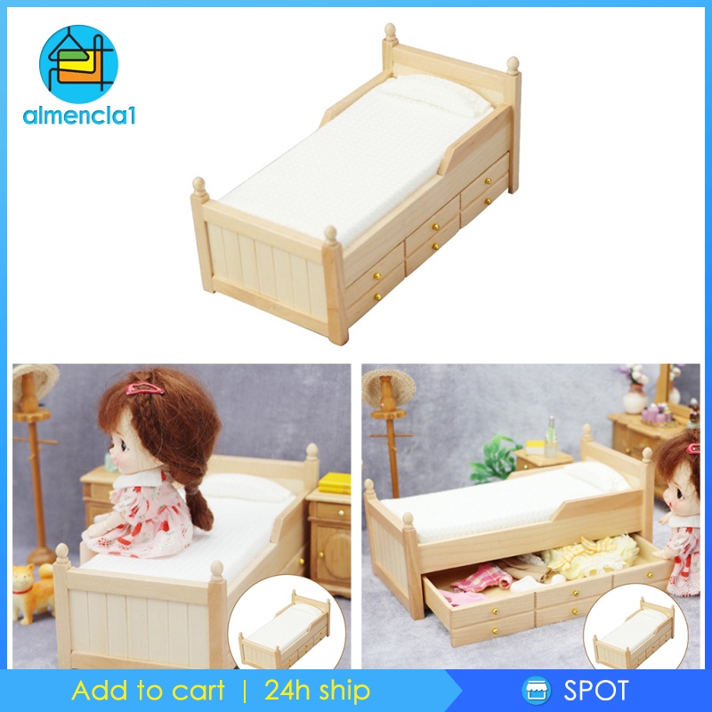 Giường Ngủ Mini Tỉ Lệ 1: 12 Trang Trí Nhà Búp Bê