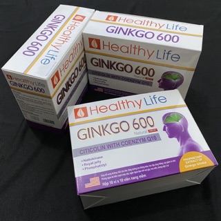 Ginkgo 600 Natural new Citicolin with Coenzym Q10 bổ sung dưỡng chất cho não hạn chế suy giảm trí nhớ x100 viên
