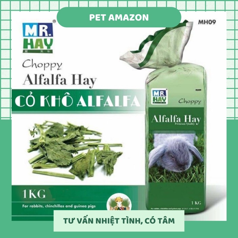 Cỏ alfalfa cao cấp Mr Hay túi 1kg