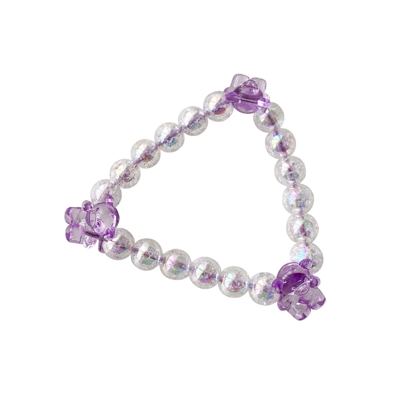 Dây buộc tóc đính hạt pha lê hình gấu dễ thương cho nữ