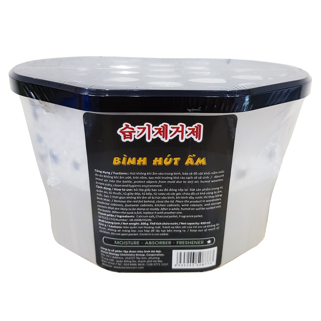 Bình hút ẩm than hoạt tính khử mùi ẩm mốc 450ml Hando