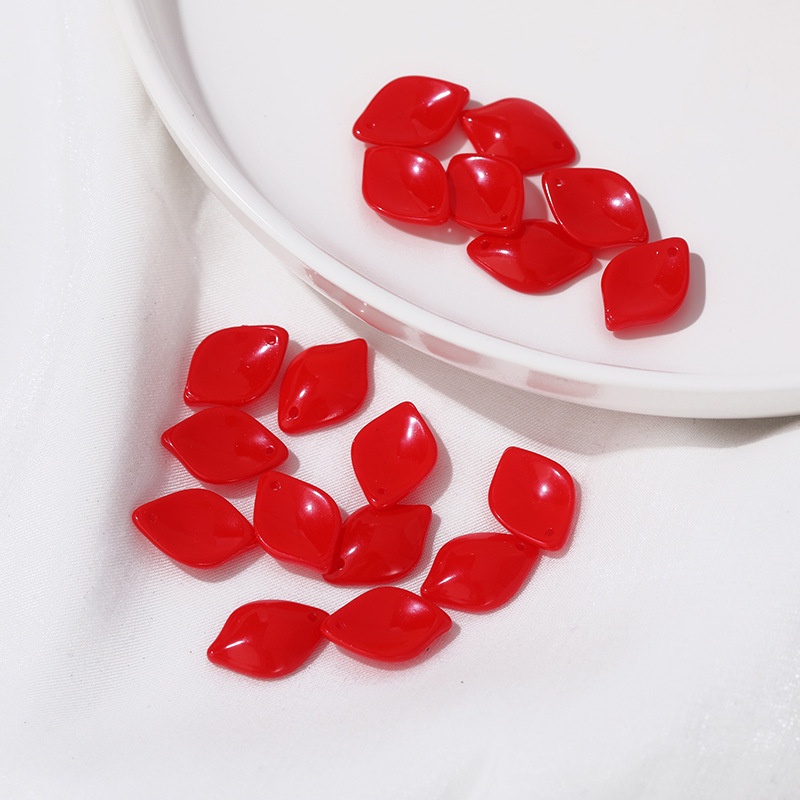 (5 cái)Cánh hoa lily thủy tinh 13*19mm, Nguyên liệu làm trang sức cổ trang, Nguyên liệu diy