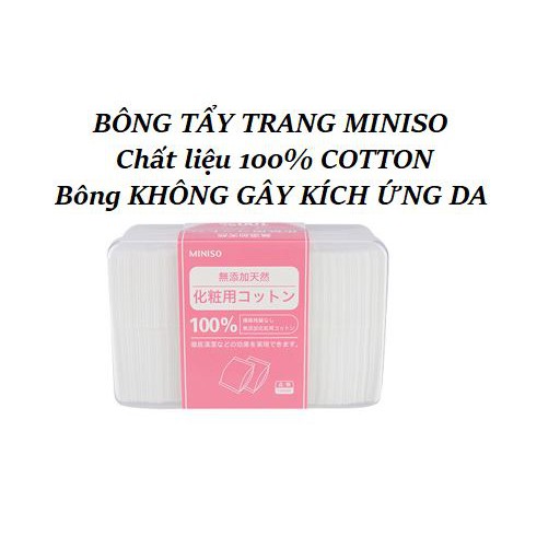 Hộp bông tẩy trang Miniso 1000 miếng Nhật Bản