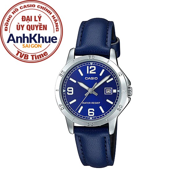 Đồng hồ nữ dây da Casio chính hãng Anh Khuê LTP-V004L-2BUDF (30mm)