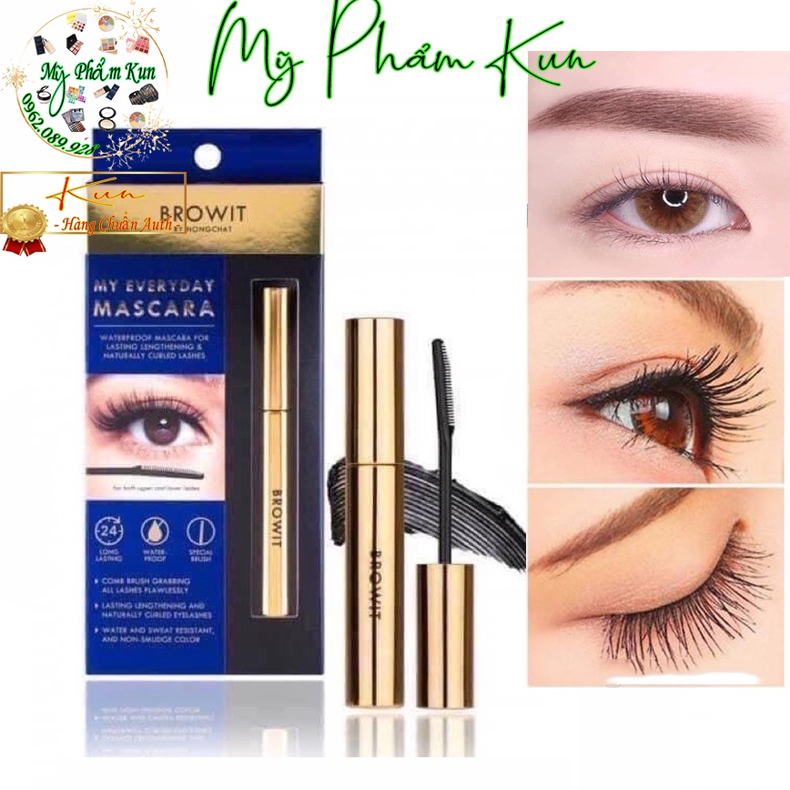 Mascara NongChat Browit Thái Lan làm dày, dài cong mi, chuyên dụng cho makeup