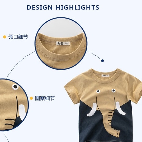 Soffny Áo Thun Tay Ngắn In Hình Hoạt Hình Dễ Thương Cho Bé Trai Bé Gái