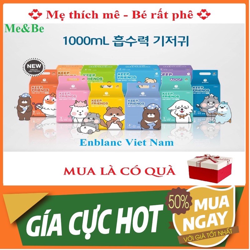 🥇𝐂𝐀𝐌 𝐊𝐄̂́𝐓 𝐂𝐇𝐈́𝐍𝐇 𝐇𝐀̃𝐍𝐆️️🥇 Bỉm Enblanc Keep Friends Số 1 Hàn Quốc Đủ Size Dán/Quần S40/M32/L28/XL24.