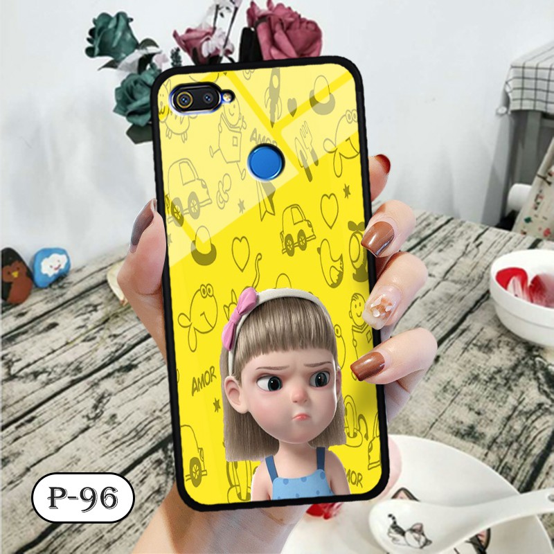 Ốp lưng kính 3D OPPO A12- hình cute