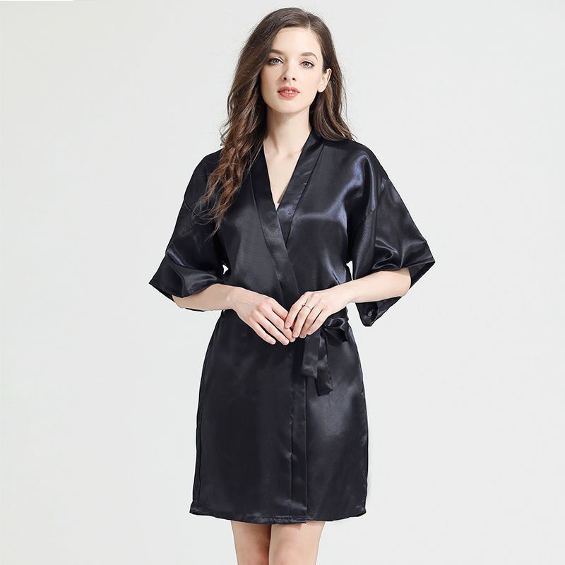 Áo choàng ngủ kiểu kimono bằng lụa thời trang xuân thu gợi cảm cho nữ | BigBuy360 - bigbuy360.vn
