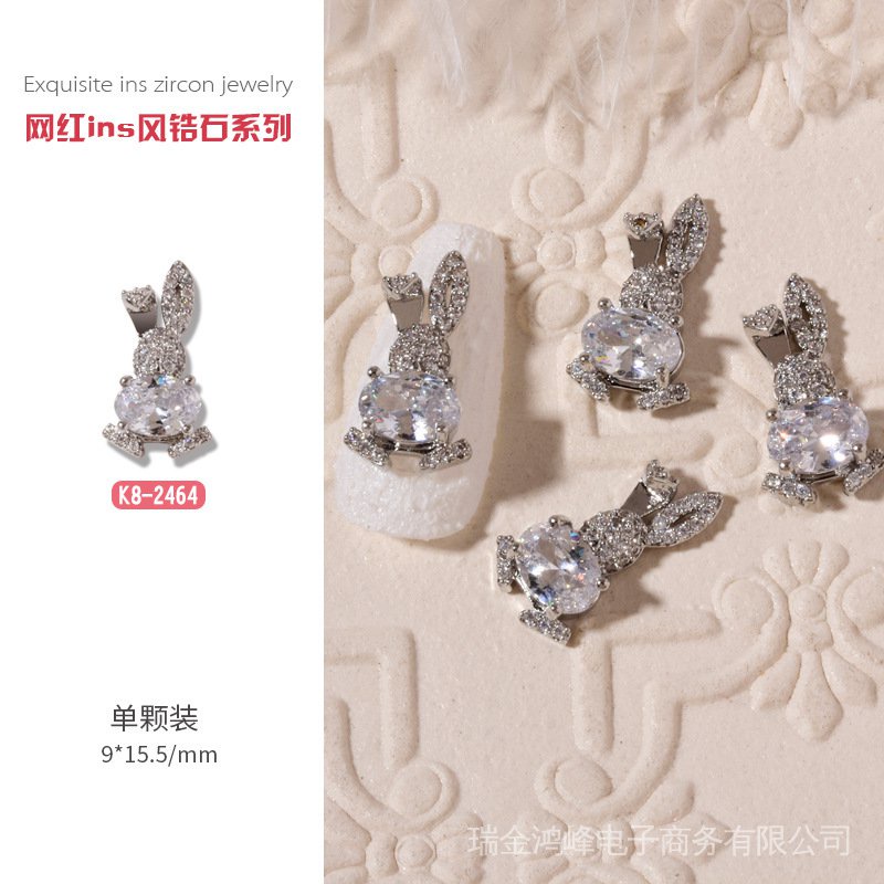 Phụ Kiện Trang Trí Móng Tay Hình Ngôi Sao/ Mặt Trăng/ Thỏ/ Bươm Bướm Đính Ngọc Trai Xinh Xắn