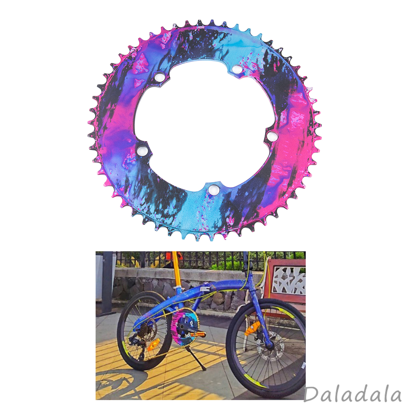 Bike Chainring 130 BCD 54T 56T Narrow Wide Single Speed Chain Ring Sprocket Chainwheel Replacement for Road Bikes, Folding Bicycles