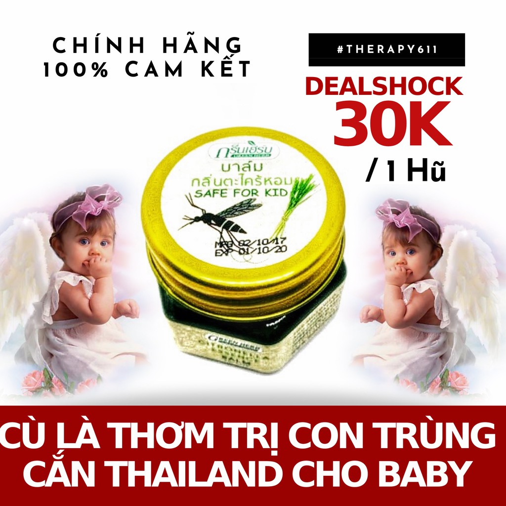 [𝗦𝗔𝗟𝗘]..::✨Dầu đuổi muỗi, trị muỗi đốt an toàn cho bé Green Herb Thái Lan✨::..