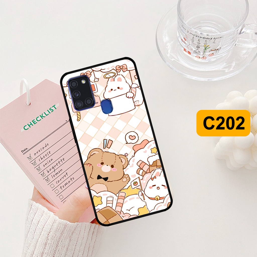 Ốp lưng Samsung A21s - M21/M30S - M31 in hình caro gấu thỏ dễ thương