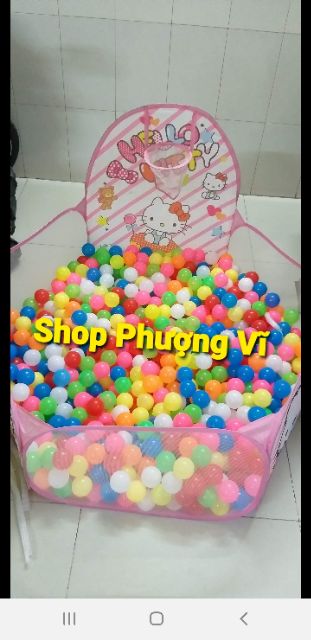 lều bóng kitty kèm 300 bóng nhựa đủ màu 5cm cho bé