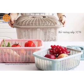 Rổ Nhựa Có Nắp Bàn Ăn