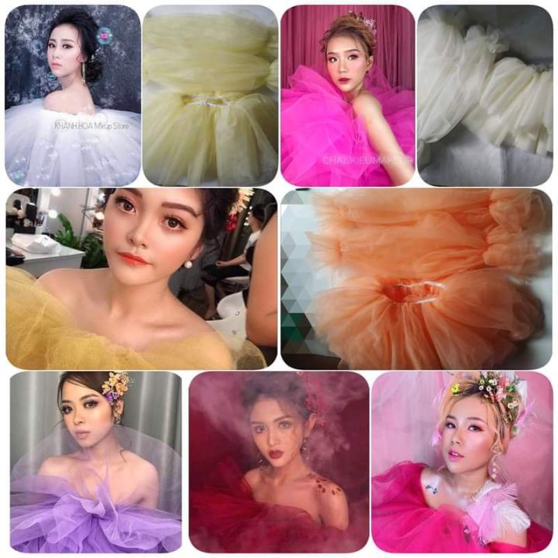 chun ngực + tay phồng chụp hình