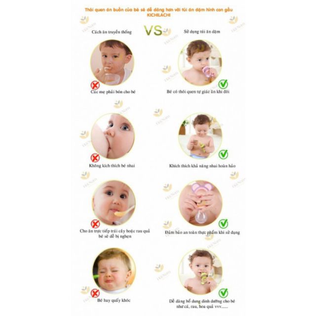 Túi nhai chống hóc Kichilachi, GB - Tặng kèm 2 núm sơ cua và dây xích cho bé