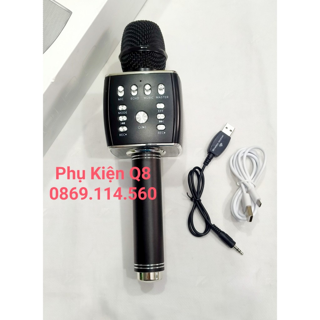 Micro hát karaoke có bluetooth YS-93 có kết nối không dây với loa