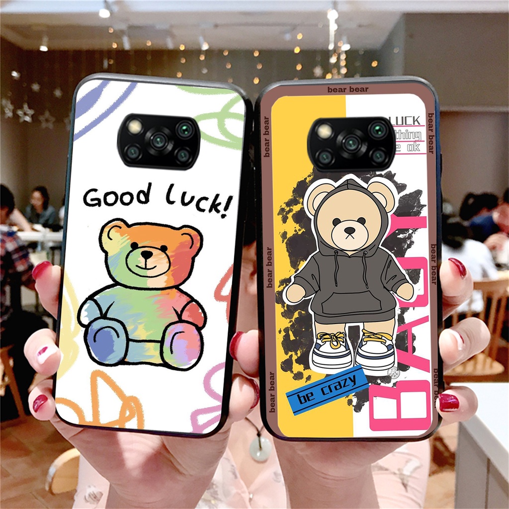 Ốp lưng Xiaomi Poco X3 / Poco X3 Pro in hình cute, chú gấu tinh nghịch siêu chất siêu rẻ