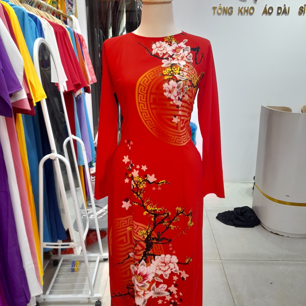 Áo Dài Đẹp 2022, Áo Dài Thiết Kế, In 3D- Mã H95