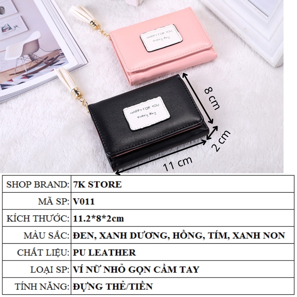 Ví nữ đẹp giá rẻ cầm tay mini nhiều ngăn thời trang cao cấp nhỏ gọn dễ thương 7K STORE V11