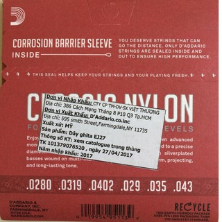 Dây đàn Guitar Nilong D'ADDARIO EJ27N