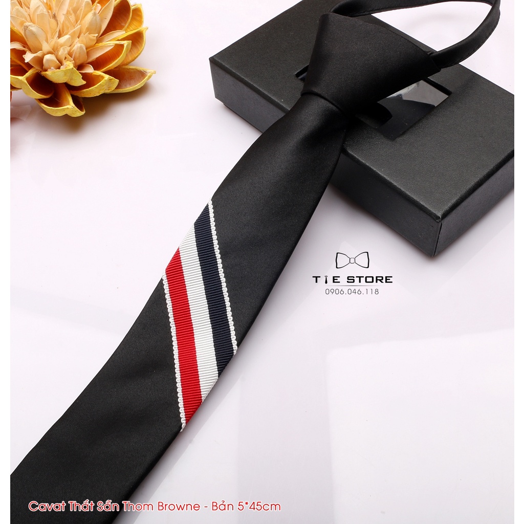 Cà vạt nam bản nhỏ - cavat vạt thắt sẵn cao cấp 5*45cm - Tien Nguyen