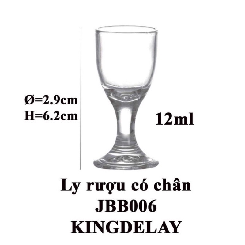 Bộ 6 Ly rượu chân thủy tinh bình rót cao cấp 12ml-20ml