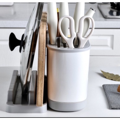 Khay kệ ống đựng đũa muỗng cắm dao kết hợp giá để úp thớt nắp vung để đồ nhà bếp ĐA NĂNG