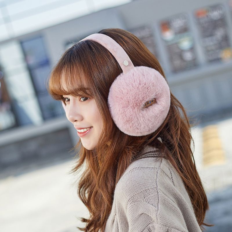 Han Tai Nghe Chụp Tai Bluetooth Không Dây Màu Trơn Giữ Ấm Mùa Đông Có Thể Gập Lại Bằng Vải Lông Cho Nam Và Nữ