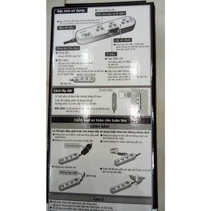 Ổ cắm có dây Panasonic WCHG24332W tặng phích cắm