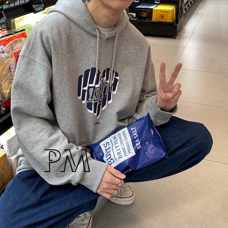 Áo hoodie tim LOVE chấm than PM11