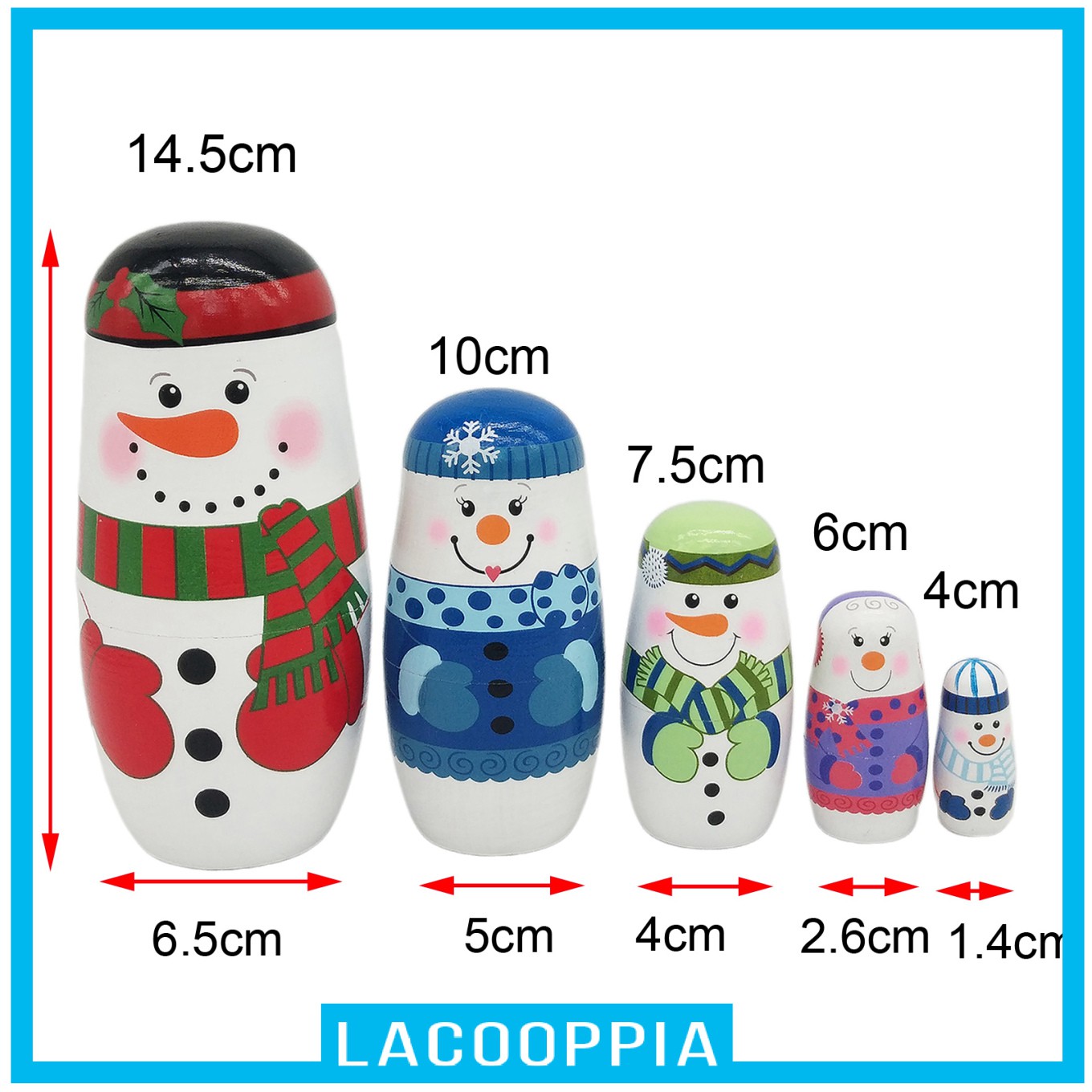 Bộ 5 Búp Bê Matryoshka Nga Matrioska Babushka Bằng Gỗ