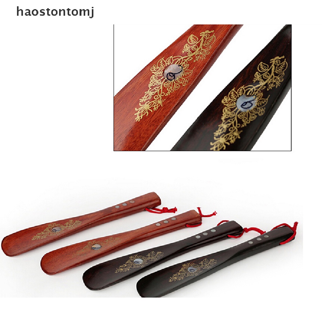 [haostontomj] Wooden Durable Handle Shoehorn Shoe Horn Aid Stick Remover Tool 22cm OZ [haostontomj]