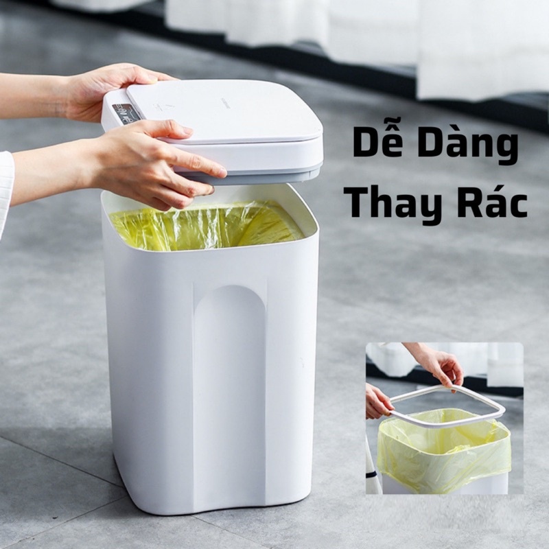 Thùng Rác Thông Minh Cảm ứng Tiện Lợi-Tự Động Đóng Mở với 2 dung tích 14L/16L-Bảo Hành 12 Tháng