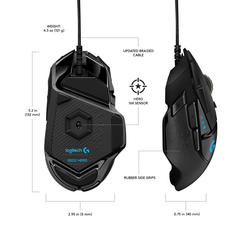 Chuột Logitech G502 Hero Hight Performace Gaming