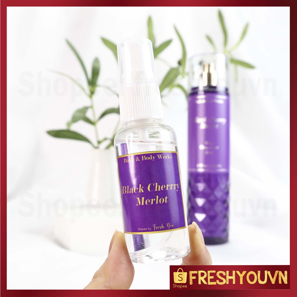 Black Cherry Merlot - Xịt thơm toàn thân body mist Bath & Body Works khác  - Trái cây