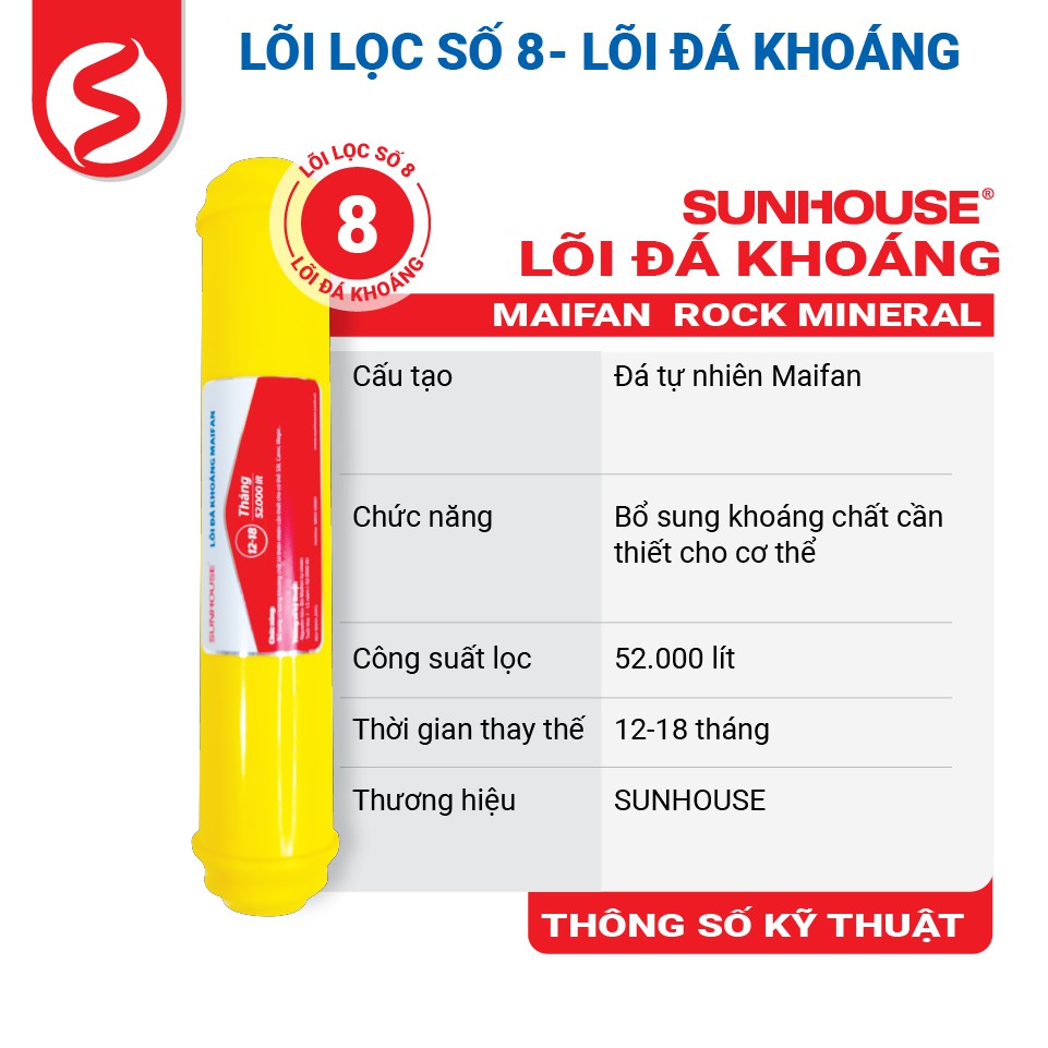 Combo lõi 4- 10 SUNHOUSE Lõi RO &amp; Bù khoáng